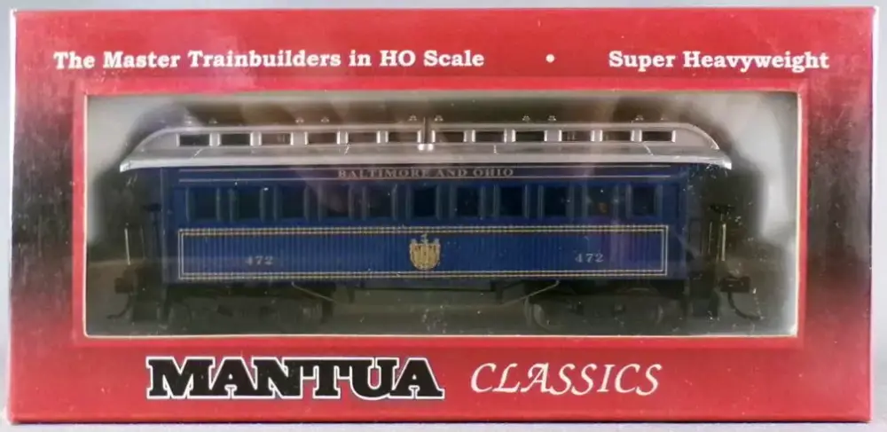 Promotion Saisonnière Mantua Classics 719525 Ho Baltimore & Ohio Voiture Bois 1890 N° 472 Livrée Bleu Neuve Boite Tricolore