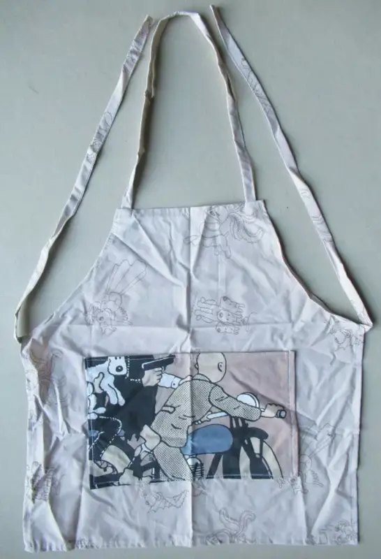 Livraison Express Tintin - Herge Excl TL 1991 - Tablier Enfant Tissus imprimé 51x51cm Sceptre d'Ottokar Moto & Milou