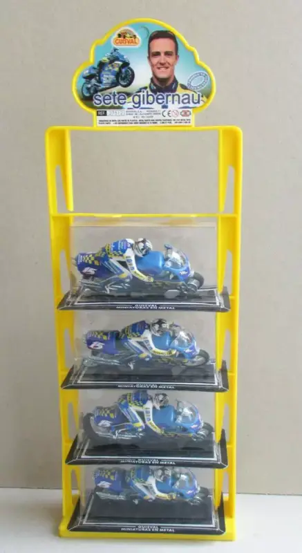 Guisval 27512 Présentoir de 4 Moto GP Sete Gibernau Suzuki # 15 1/22 NB Promotion
