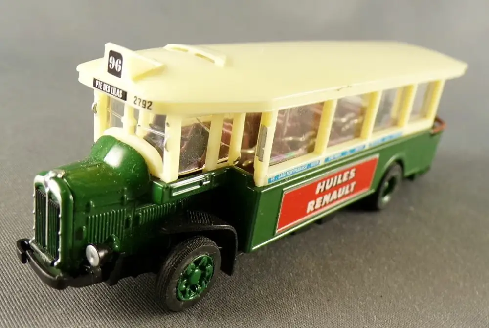 Atlas Eligor Ho 1/87 Autobus Parisien Vert & Crème 1961 Renault TN6 C2 Haute Qualité