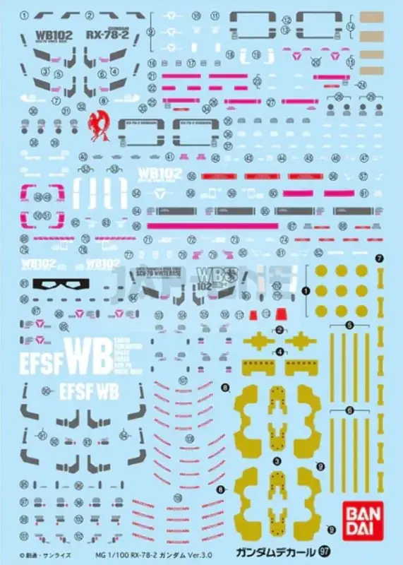 Gundam – Gundam Decal 97 Mg 1/100 Gundam Ver. 3.0 – Model Kit Vente Flash