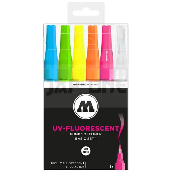 Remise Molotow Pump Softliner Uv Fluorescent 1mm Pochette #01 de 6pcs