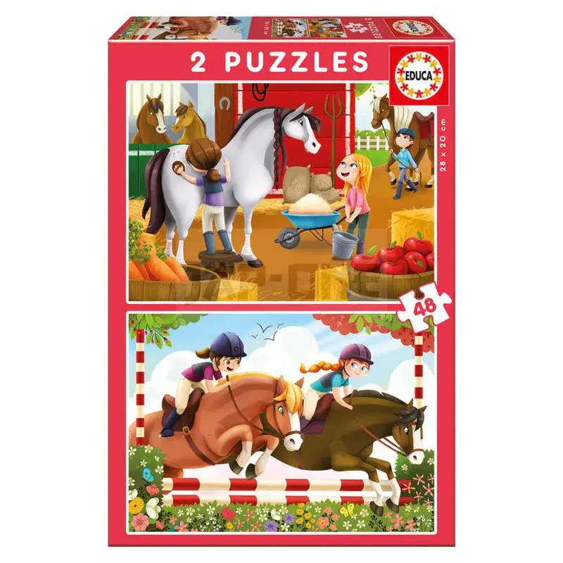 Horse Grooming puzzle 2x48pcs Bon Plan