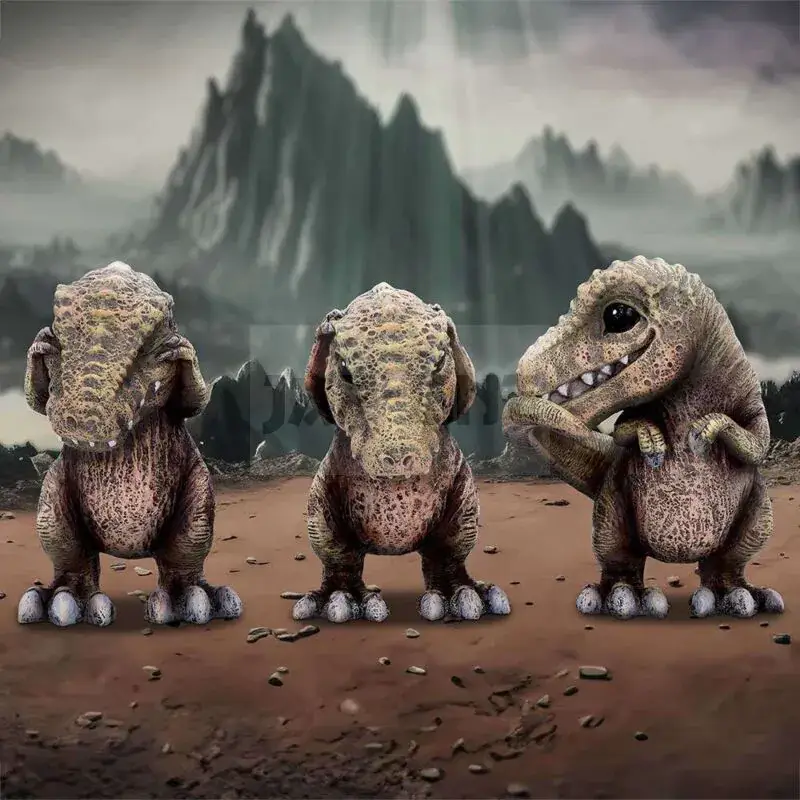 Authentique Three Wise Tyrannosaurus Rex 3 Cm