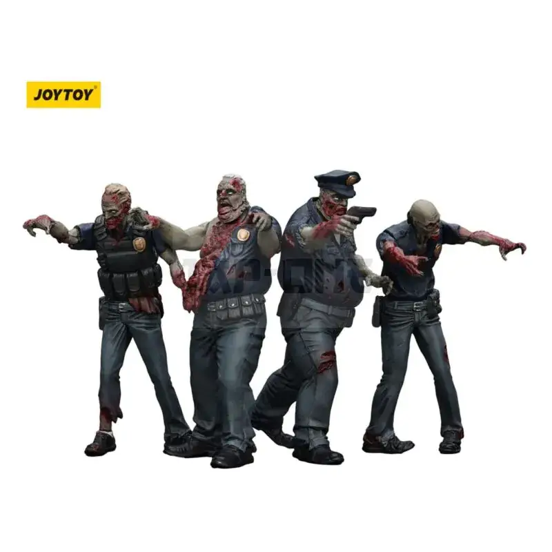 Dernier Modèle Zombie Pack 4 Figurines Dark Source Police (Male) 8 Cm