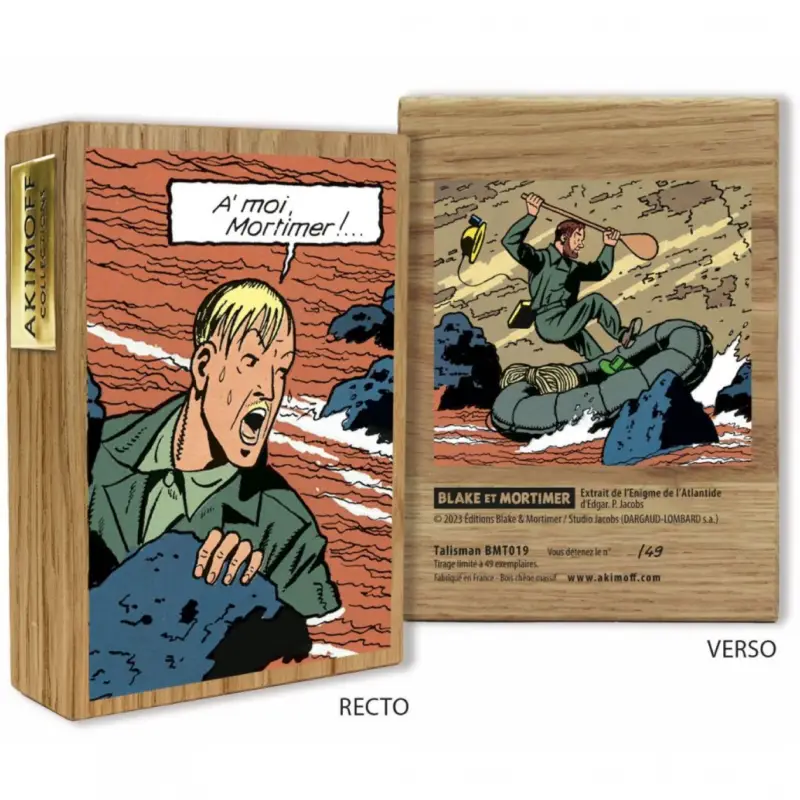 Talisman en chêne double face, Blake et Mortimer, L'énigme de l'Atlantide, Blake - Mortimer Expédié Aujourd'hui