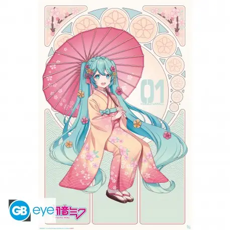 Poster Maxi 91.5x61 cm Hatsune Miku Sakura Kimono Offre Spéciale