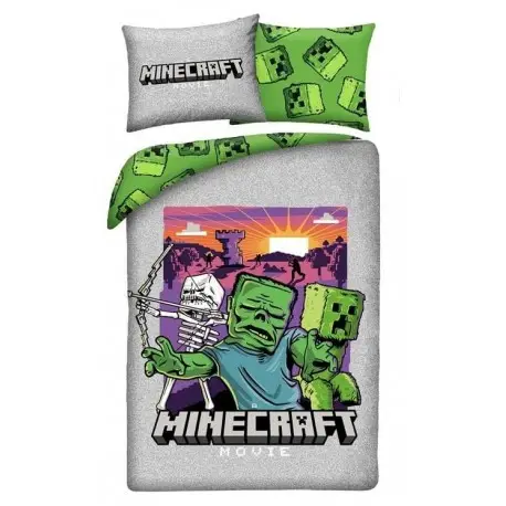 Housse de Couette Minecraft Movie 140x200 cm avec Oreiller 70x90 cm Achat Immédiat
