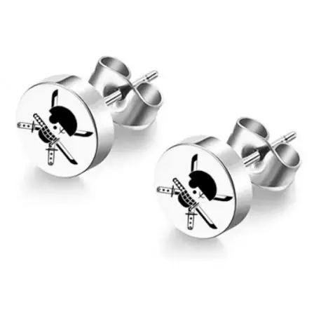 Boucles d'oreilles en acier Zoro One Piece sous licence officielle Jusqu'à Épuisement Des Stocks