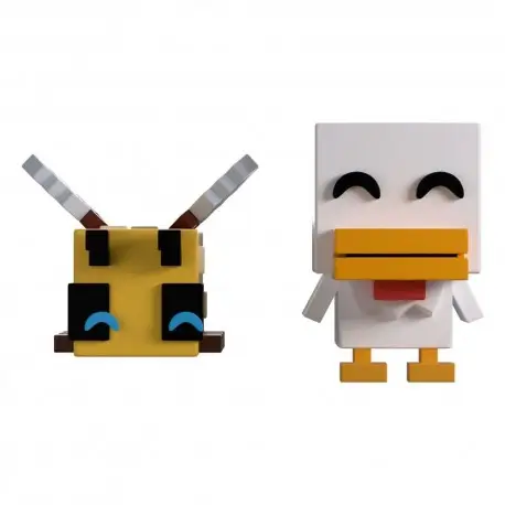 Figurines en Vinyle Minecraft Bee et Chicken Monitor Buddiez Nouveauté