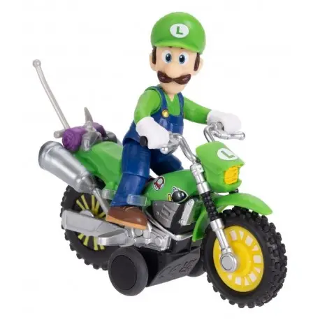 Haute Qualité Figurine Luigi 6 cm avec Moto à Retraite Super Mario Galaxy