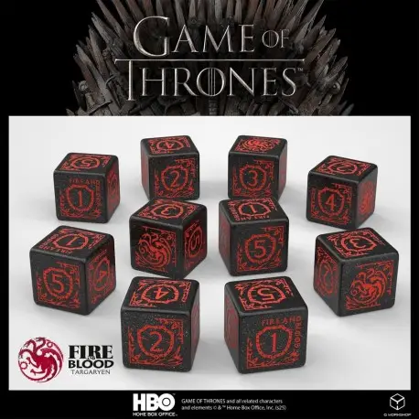 Pack de Dés Targaryen de Game of Thrones 10xD6 Commande En Gros