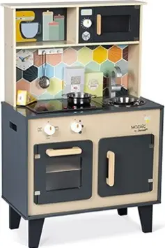 Janod Cuisine en bois pour enfants Mozaic avec plaque LED Vente Directe