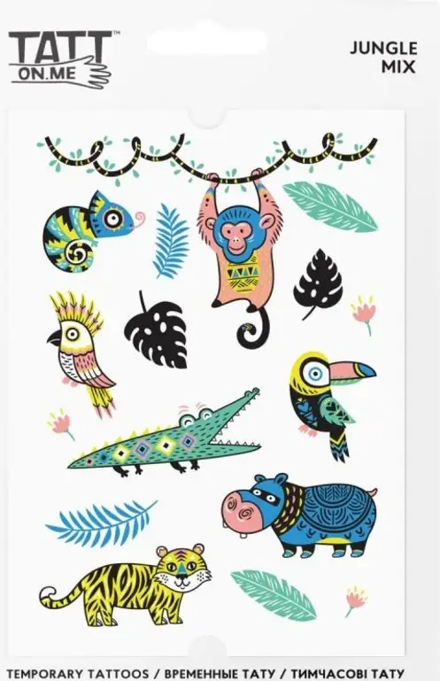 Seulement Aujourd'hui TATTonMe Tatouages temporaires imperméables pour enfants Jungle mix