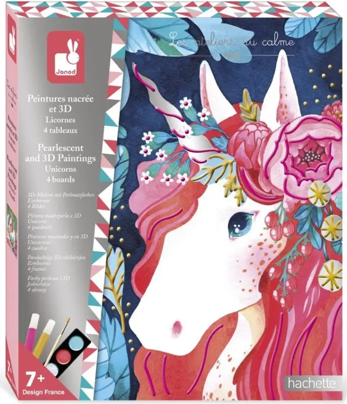 Paiement Sécurisé Janod Atelier Set Maxi 3D Peinture Licornes à partir de 7 ans