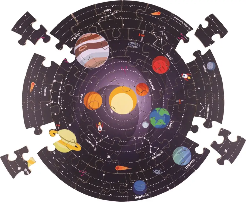 Bigjigs Toys Puzzle de sol rond Système solaire 50 pièces Seulement Aujourd'hui