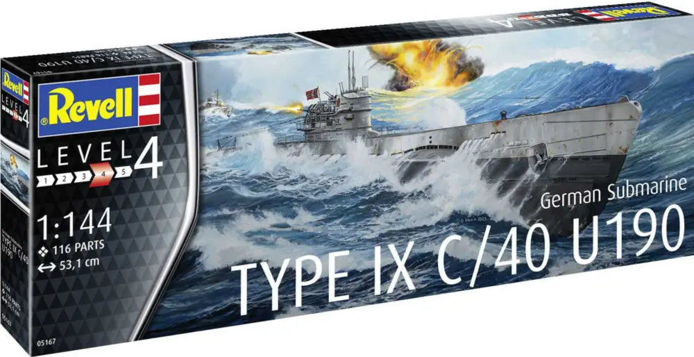 Maquette en plastique sous-marin 05167 - Sous-marin allemand Type IX C/40 (U190) (1:144) Offre Spéciale